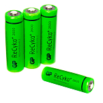 Gp batteries 120270AAHCE-C4 ReCyko NiMH AA 2600mAh Аккумуляторы большой емкости Зеленый Green