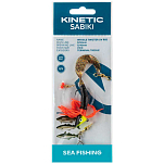 Kinetic F129-180-048 Sabiki Wiggle Twister UV Рыболовное Перо Бесцветный Motoroil / Red / Glitter 5/0 
