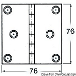 S.S blind hinge 76x76mm square, 38.821.04