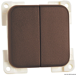 Выключатель двухклавишный CBE MC2N/M из коричневого пластика 12 / 24 В, Osculati 14.660.02