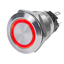 Купить Выключатель кнопочный ON-OFF с фиксацией Blue Sea 4162 12 B 10 А красная подсветка 7ft.ru в интернет магазине Семь Футов