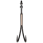 Mustad 78124AP-BN-4/0-2A Двойной Крючок Frog 2X Strong Серебристый Black Nickel 4/0