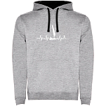 Kruskis SU1067045802S176 Толстовка с капюшоном Sailing Heartbeat Two-Colour Серый Heather Grey / Black XL