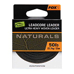 Fox international CAC822 Naturals Leadcore 25 m Карповая Ловля Black 50 Lbs