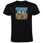 Kruskis CA65500502C080 Футболка с коротким рукавом Fishing Solves Черный Black 2XL