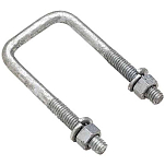 Seachoice 50-57331 SQ U-Bolt Зажим оси с пластиной 3/8´´-16 Серебристый Grey 2 1/16 x 3 3/8 x 1 3/4´´ 