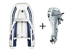 SEATEC Комплект надувной лодки AEROSTAR 320 + HONDA BF 10 / белый / темно-синий