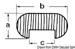 Teak oval profile 12,5x25x12,5 71.015.00
