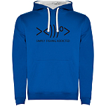 Kruskis SU1067060501S008 Толстовка с капюшоном Simply Fishing Addicted Two-Colour Голубой Royal Blue / White 3XL