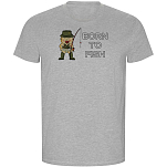 Kruskis CA66900558K150 Футболка с коротким рукавом Born To Fish ECO Серый Heather Grey 2XL