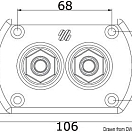 Bulkhead throughout bush twin connection chromed, 45.028.30