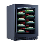 Винный шкаф компрессорный однозонный Libhof Esthete EZ-36 Black 595х580х820мм на 36 бутылок черный с белой подсветкой под столешницу