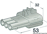 Разъем водонепроницаемый MTA серии Seal 2.8 3-контактный тип "папа" 53 x 32 мм 5 шт, Osculati 14.235.60