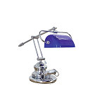 Купить Лампа настольная хромированная Foresti & Suardi Porto Ponecla 3103.C.BLU E27 220/240 В 77 Вт синее стекло 7ft.ru в интернет магазине Семь Футов