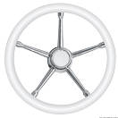 A soft polyurethane steering wheel white/SS 350 mm, 45.135.03