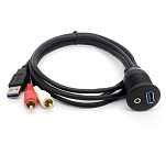 Kicker ki679 Кабель для передачи данных USB с разъёмом jack 3.5 mm Black 10x10x8