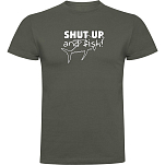 Kruskis CA65500538K043 Футболка с коротким рукавом Shut up And Fish Зеленый Dark Army Green 2XL