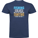 Купить Kruskis CA65500186C080 Футболка с коротким рукавом Fishing Solves Голубой Denim Blue S 7ft.ru в интернет магазине Семь Футов