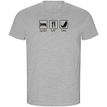 Kruskis CA66900158S100 Футболка с коротким рукавом Sleep Eat And Sail ECO Серый Heather Grey S