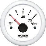 Recmar RECKY15300 10-184ºC 0/5 bar Индикатор давления масла Белая White 51 mm 