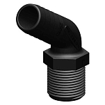 Trudesign TRU90572 1´´ Длинная шлицевая резьба 120° Локоть разъем Черный Black 25 mm