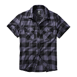 Brandit 4032-28-L Рубашка с коротким рукавом Check Голубой Black / Grey L