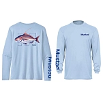 Mustad MCTEE-DX01-LS-3XL Футболка с длинным рукавом с защитой от ультрафиолета Dentex Голубой Blue 3XL