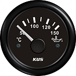 Аналоговый указатель температуры масла KUS BB KY14202 Ø52мм 12/24В IP67 20-370Ом 50-150°C чёрный/чёрный