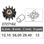 Ancor 2727162 PM16 Крыльчатка Серебристый  Black 12.1 x 56 x 29.4 mm 