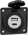 Presa incasso doppia USB Type-A + Type-C, Osculati 14.527.01