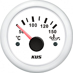 Аналоговый указатель температуры масла KUS WW KY14305 Ø52мм 12/24В IP67 20-370Ом 50-150°C белый/белый