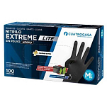 Cuatro gasa CU-GDNIT-NE-XLSP-L Extreme Lite Нитриловая перчатка 100 единицы  Black L