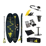 YellowV yvsup08 Надувной комплект для падлбординга Heartbeat 8´0´´ Black / Yellow 90x50x30 243.8 cm