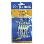 Flashmer AVL20PH Alevins Ligne Рыболовное Перо 3 крючки Белая Phospho 2/0 