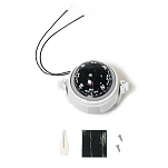 Компас магнитный Sunfine Marine SF80304-2 86x62x74мм чёрная картушка Ø52мм красная подсветка 12Вт из белого ABS-пластика
