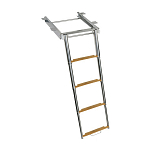 Телескопический трап с салазками Top Line 1160мм 448x500x65мм 4 ступени из тика, Osculati 49.547.04