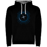 Kruskis SU1067060258C063 Толстовка с капюшоном Compass Two-Colour Черный Black / Grey 3XL