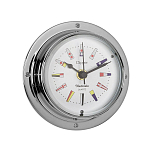 Часы с сигнальными флагами Nauticalia Clipper 6753 Ø114,3мм 45мм из хромированной латуни