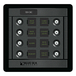 Панель выключателей Blue Sea 360 Panel System 1450 12/24В 90А 8 автоматов 124x120мм