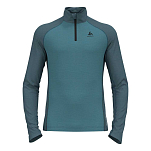 Odlo 111282-21061-S Базовый слой с длинным рукавом Natural Голубой Saxony Blue / Deep Dive Melange S
