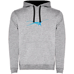 Kruskis SU1067055802S240 Толстовка с капюшоном Stella Fish Two-Colour Серый Heather Grey / Black 2XL