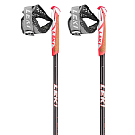Leki 65025601-100 Flash Carbon Поляки Черный  Dark Anthracite / Neon Red / White 100 cm