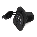 Купить Панель с двойным USB разъемом и подсветкой NEKEKE 12-24V, прямоуг., задняя DS2213 7ft.ru в интернет магазине Семь Футов