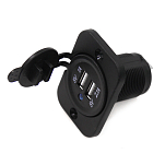 Панель с двойным USB разъемом и подсветкой NEKEKE 12-24V, прямоуг., задняя DS2213