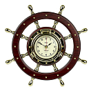 Купить Часы "Штурвал" Nauticalia 6763 Ø250мм из дерева и латуни 7ft.ru в интернет магазине Семь Футов