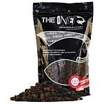 The one fishing 98268-032 Клубнично-мидийный микс 800g Пеллеты Коричневый Multicolour 1.5-4 mm