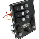 Панель бортового питания 3 переключателя, автоматы, разьём прикуривателя, розетка AES.Co AES121417A