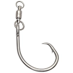 Mustad SE39943NP-SS-8/0-2U Однобородный крючок с бородкой Demon® Offset Circle Серебристый Stainless Steel 8/0