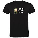 Kruskis CA65500502K150 Футболка с коротким рукавом Born To Fish Черный Black 2XL