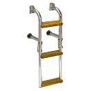 Купить Forniture nautiche italiane 3030204 Нержавеющая сталь/дерево 4 Шаги Лестница Silver / Brown 104 x 27 cm  7ft.ru в интернет магазине Семь Футов